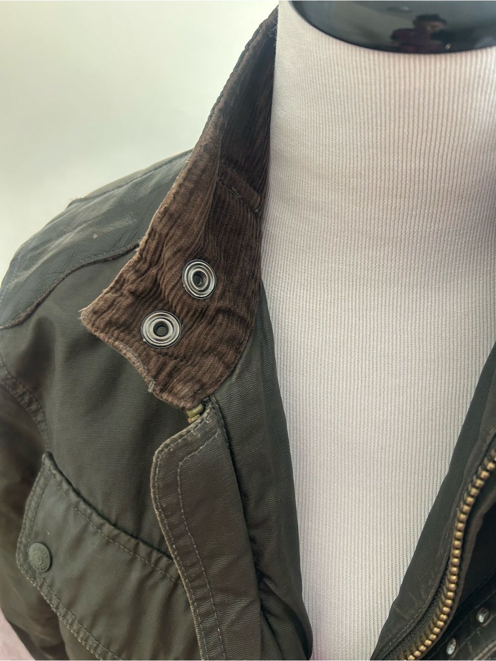Schott NYC Men's Olive Green Waxed Cotton Field Jacket - Classic Utility Style - Picture 2 of 9